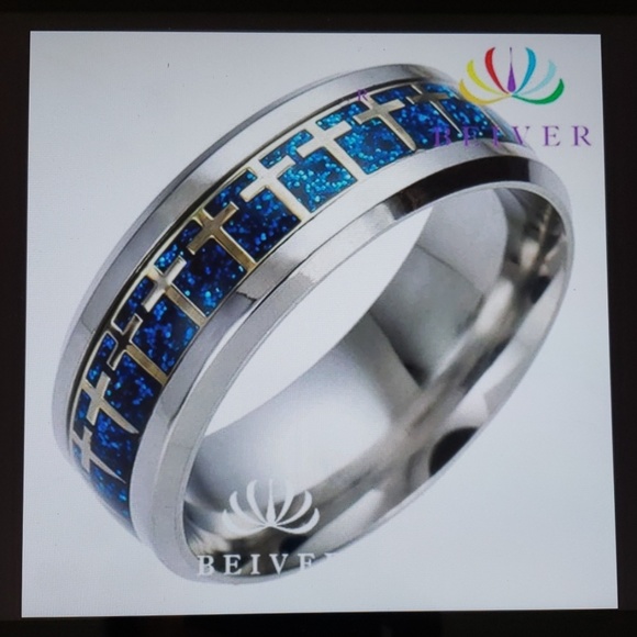 Women's Titanium Steel Cross Ring - Picture 1 of 5